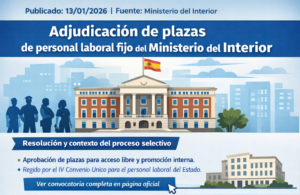 Adjudicación de Plazas de Personal Laboral Fijo del Ministerio del Interior OEP 2021-2022